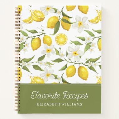 Vintage Lemon Tree Pattern | Favorite Recipes Notebook