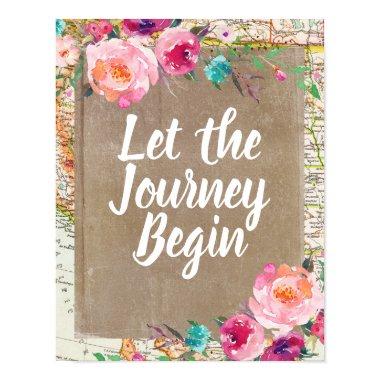 Vintage Let the Journey Begin Sign Travel Poster