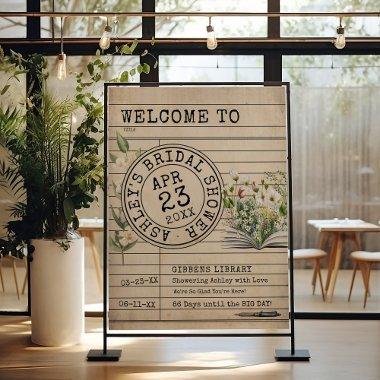 Vintage Library Books  Welcome Sign