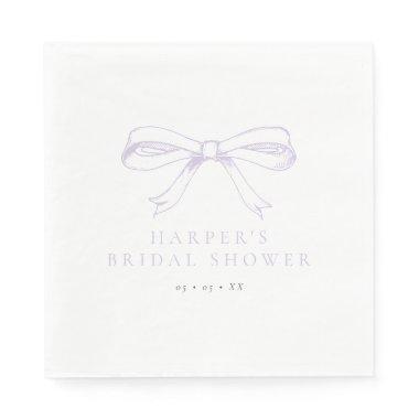 Vintage Lilac Bow Bridal Shower Napkins