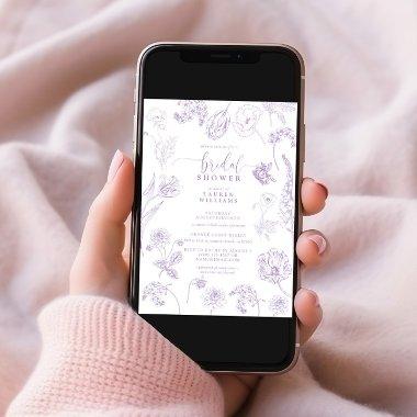 Vintage Lilac Lavender Floral Script