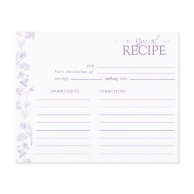 Vintage Lilac Lavender Floral Script Recipe