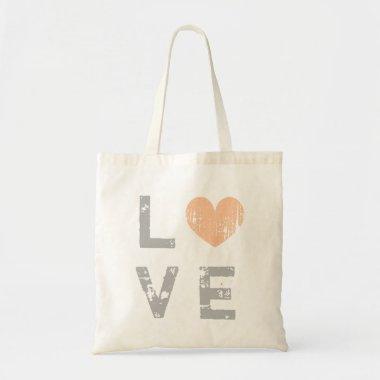 Vintage love heart wedding tote bag for bride