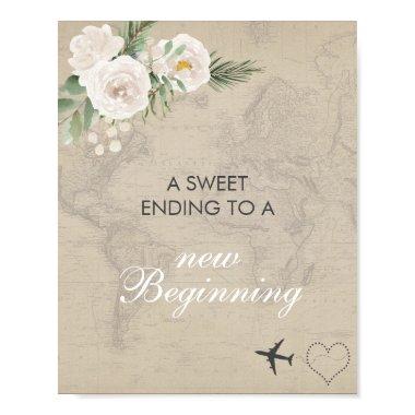 Vintage Map Bridal Shower A Sweet Ending Sign