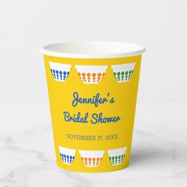 Vintage Mixing Bowls Custom Bridal Shower Paper Cups