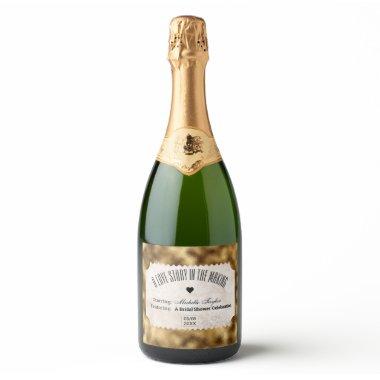 Vintage Movie Ticket Bridal Date Night Ideas Sparkling Wine Label