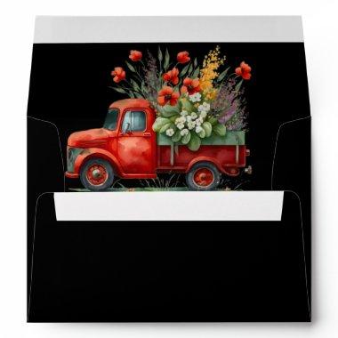 Vintage Mug With Red Poppies Bridal Shower Envelope