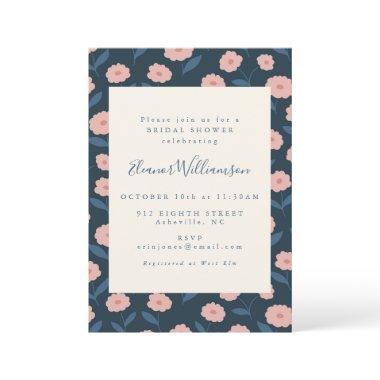 Vintage Navy Blue Floral Garden