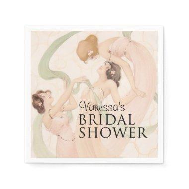 Vintage Nouveau Mayflies Bridal Shower Paper Napkins