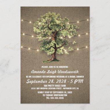 Vintage Oak Tree Bridal Shower Invitations