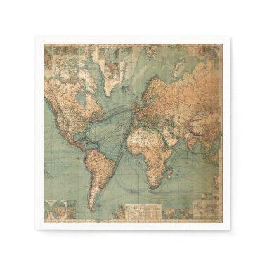 Vintage Old Antique World Map Napkins