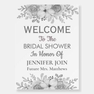 Vintage old black and white flowers bridal shower foam board