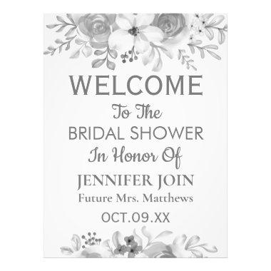 Vintage old fashion flowers bridal shower poster