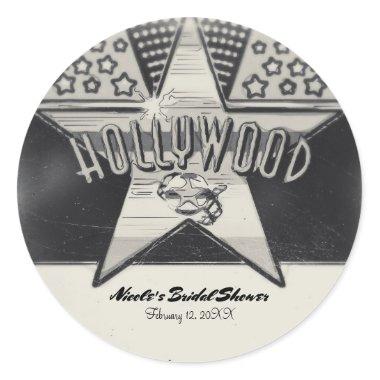 Vintage Old Hollywood Black & White Custom Favor Classic Round Sticker