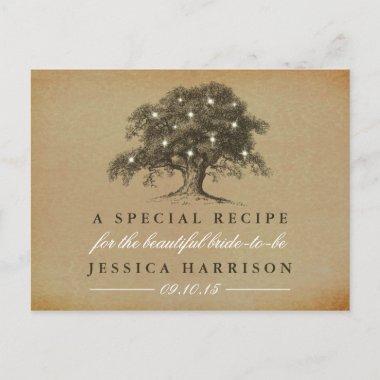 Vintage Old Oak Tree Bridal Shower Recipe Invitation PostInvitations