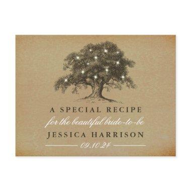 Vintage Old Oak Tree  Recipe Invitation Post