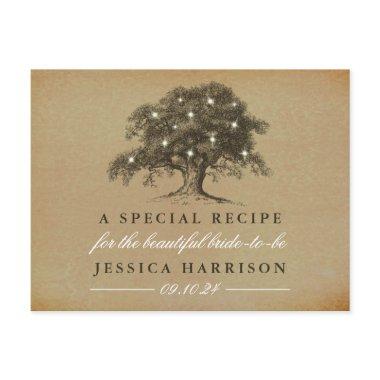 Vintage Old Oak Tree Bridal Shower Recipe Invitation PostInvitations