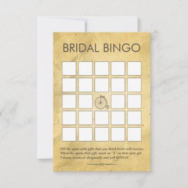 Vintage Old Paper Bridal Shower Bingo Invitations