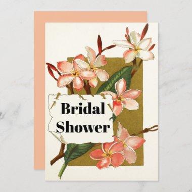Vintage oleander floral wedding bridal shower Invitations