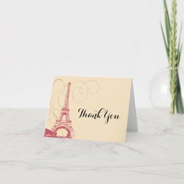 Vintage Paris France Eiffel Tower Thank You Invitations