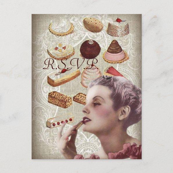 vintage pastry bridal shower tea party invitation postInvitations