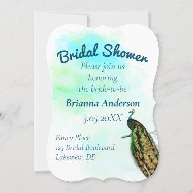 Vintage Peacock Bridal Shower Invitations