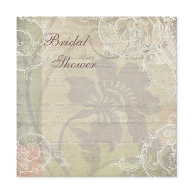 Vintage Pearls & Lace Floral Collage
