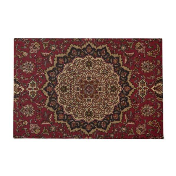Vintage Persian Oriental Turkish Carpet Pattern Doormat