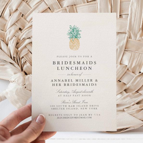 Vintage Pineapple Bridesmaids Luncheon Invitations