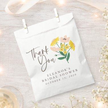 Vintage Pink and Yellow Floral Custom Thank You Favor Bag