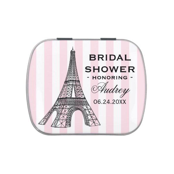 Vintage Pink Eiffel Tower Paris Bridal Shower Jelly Belly Tin
