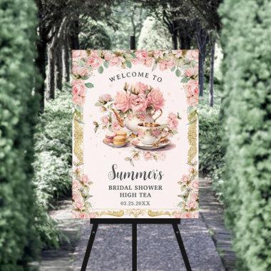 Vintage Pink Floral High Tea Party  Foam Board
