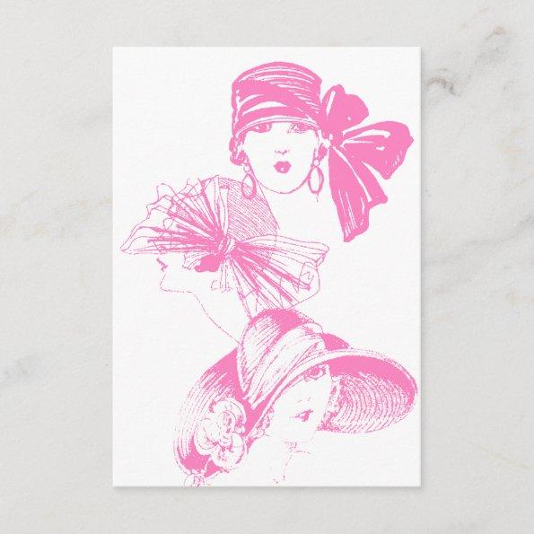 Vintage Pink Ladies Blank Flapper Hat Invitations