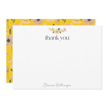 Vintage Pink Yellow Floral Custom  Thank You