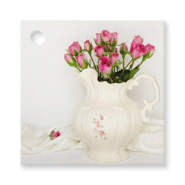 Vintage Pitcher and Pink Roses Wedding Favor Tags