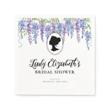 Vintage Purple Florals Bridgerton Bridal Shower Napkins