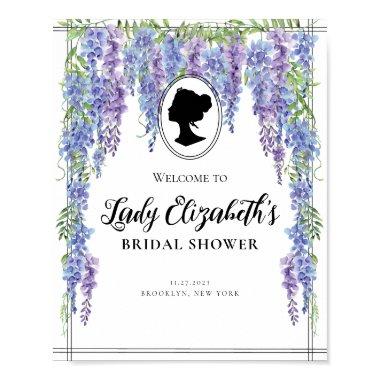 Vintage Purple Florals Welcome  Poster