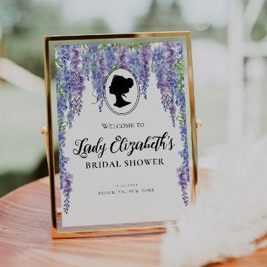 Vintage Purple Florals Welcome  Poster