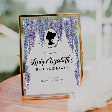 Vintage Purple Florals Welcome Bridal Shower Poster