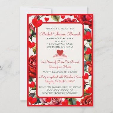 Vintage Queen of Hearts Bridal Shower Invitations
