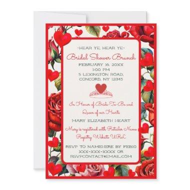 Vintage Queen of Hearts Bridal Shower Invitations