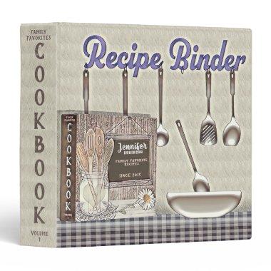 Vintage Recipe 3 Ring Binder
