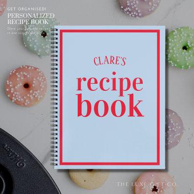 Vintage Red and Blue  Recipe Notebook
