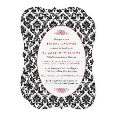 Vintage Red, Black & White Damask