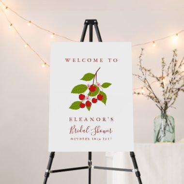 Vintage Red Cherries Custom Bridal Shower Welcome Foam Board