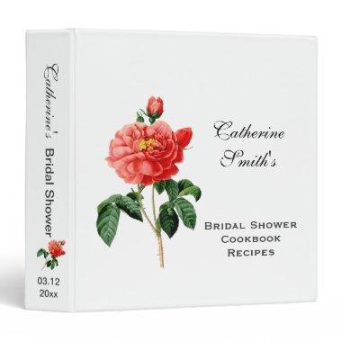 vintage red rose bridal shower cookbook recipes binder