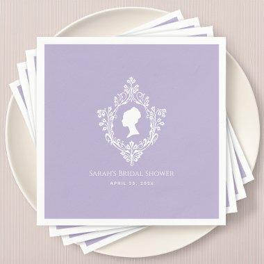 Vintage Regency Lavender  Lady Crest Napkins