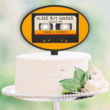 Vintage Retro Cassette Tape Wedding Cake Topper
