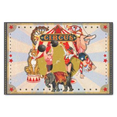 Vintage Retro Circus Birthday Party Custom Antique Tissue Paper