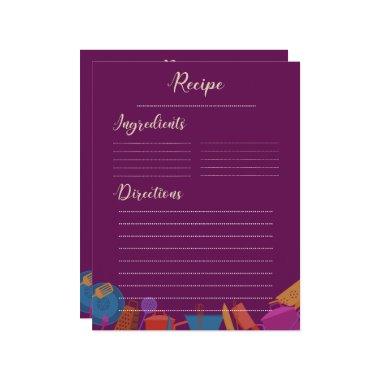 Vintage retro pink family kitchen Recipe Sheet